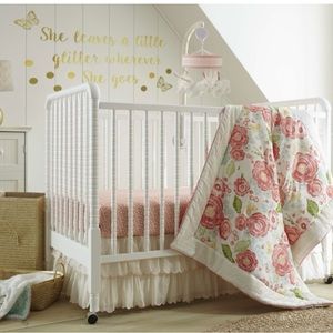 Levtex Baby Charlotte 5pc Crib Bed Set, Cream, Coral